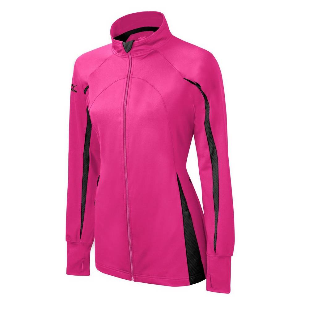 Mizuno Elite 9 Focus Full-Zip - Bayan Mont - Pembe/Siyah Türkiye (EABJCP-786)